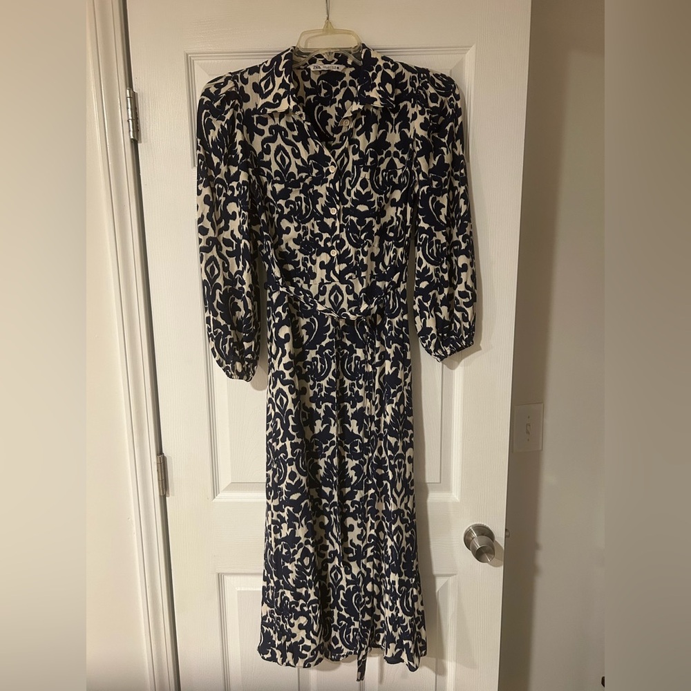 Zara Printed Midi Dress